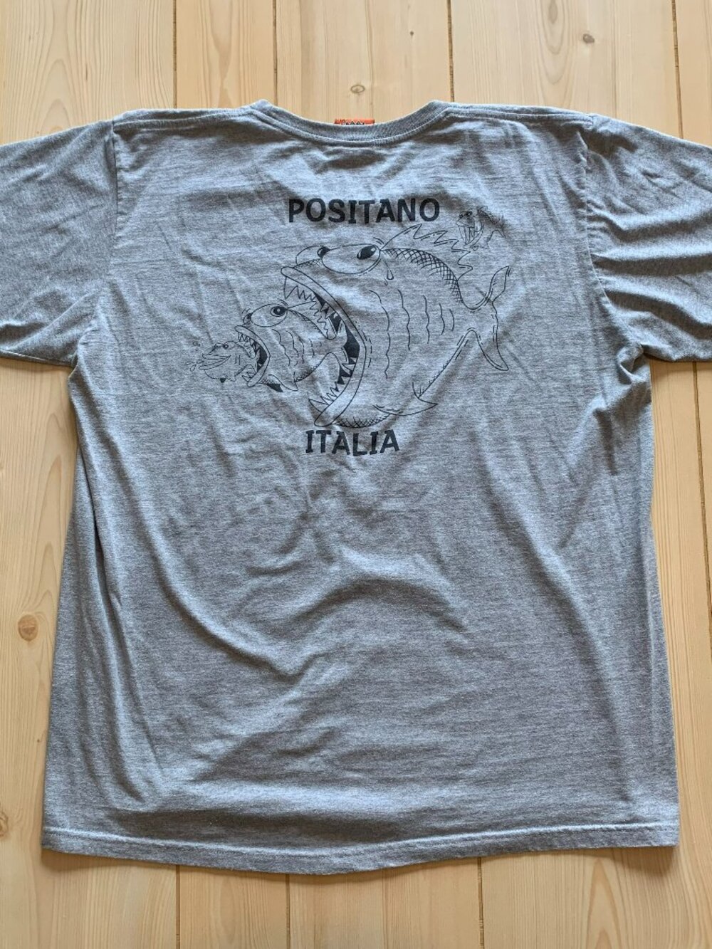 Vintage Y2K Positano Italia Italy Fish Outdoors Fishing Hunting T-Shirt XL